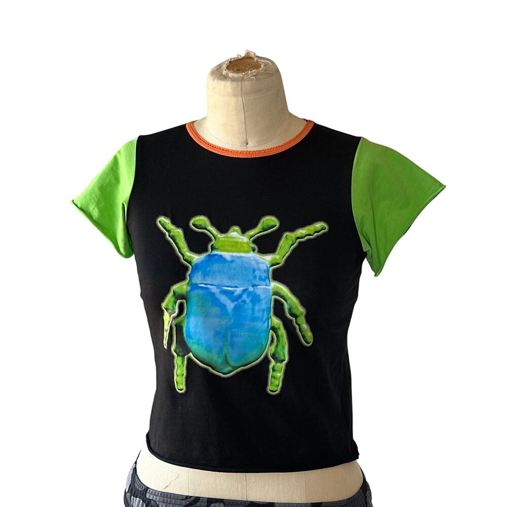 Tyler McGillivary x Beepy Bella Lime Beetle Baby Tee in Black & Neon Green
